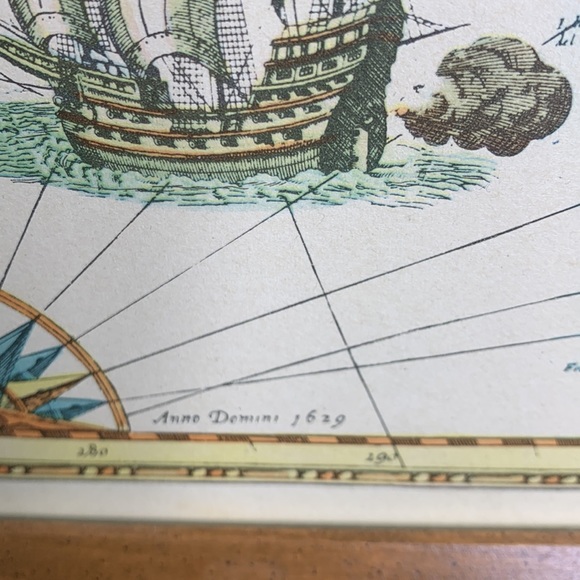 Vintage framed 19th century reproduction South America Map by Henrici Hondy 1629 - Picture 13 of 16